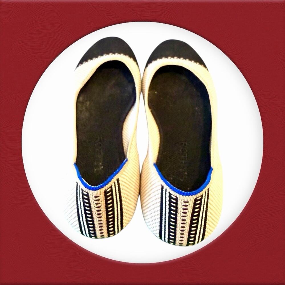 Rothy’s The Square In Tuxedo Size 8 Cream Black K… - image 2